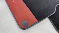 Black Floor Mats For Ferrari California T (2015-2018) with Red Alcantara Leather