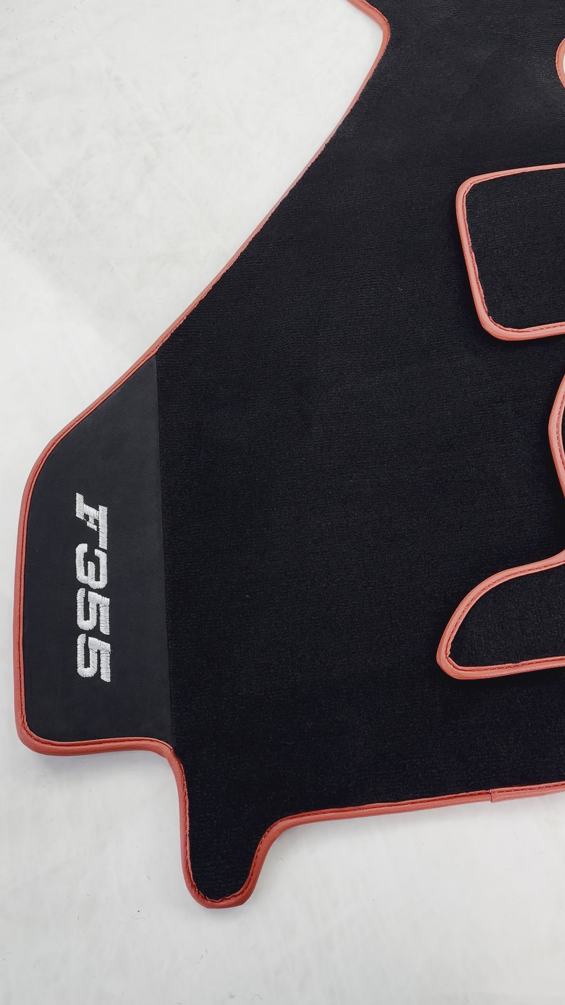 Black Floor Mats For Ferrari F355 1994-1999 With Alcantara Leather - AutoWin