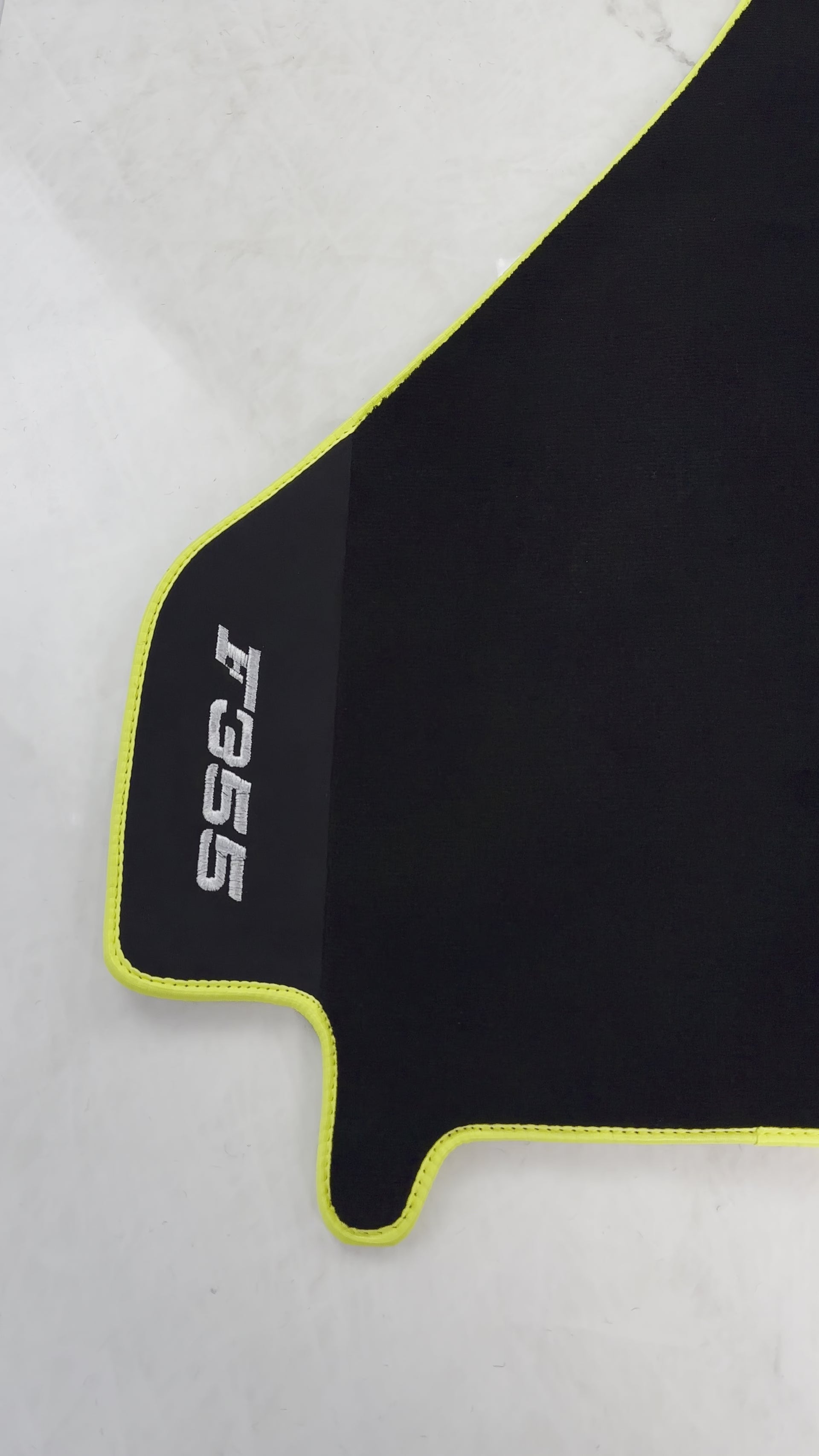 Black Floor Mats For Ferrari F355 1994-1999 With Alcantara Leather - AutoWin