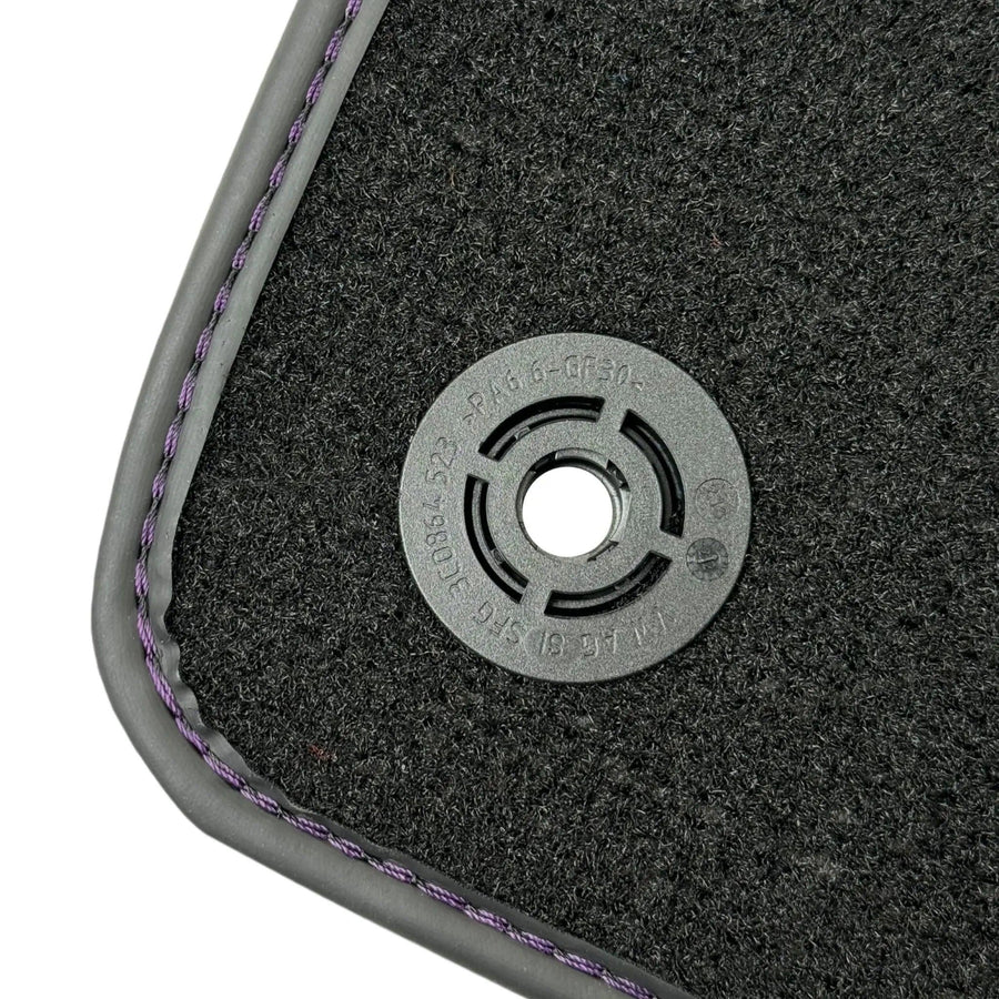 Purple Leather Black Floor Mats for Lamborghini Urus | Black Trim - AutoWin