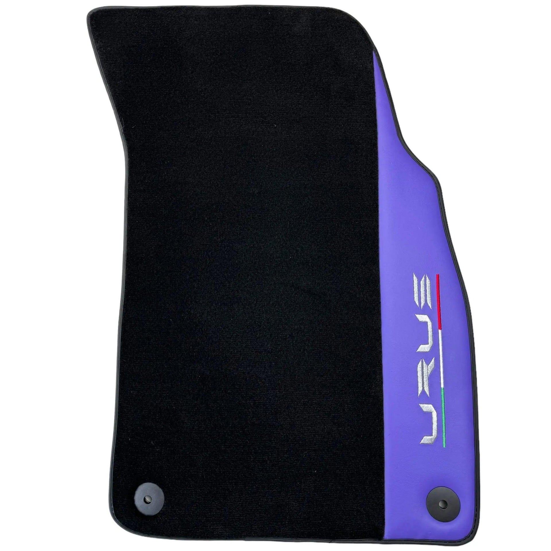 Purple Leather Black Floor Mats for Lamborghini Urus | Black Trim - AutoWin