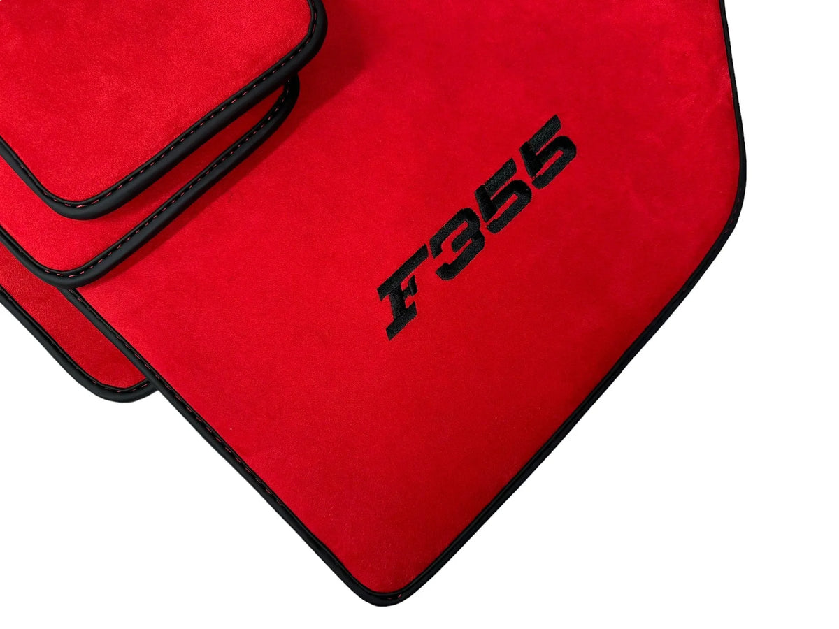 Red Alcantara Floor Mats For Ferrari F355 1994-1999 - AutoWin