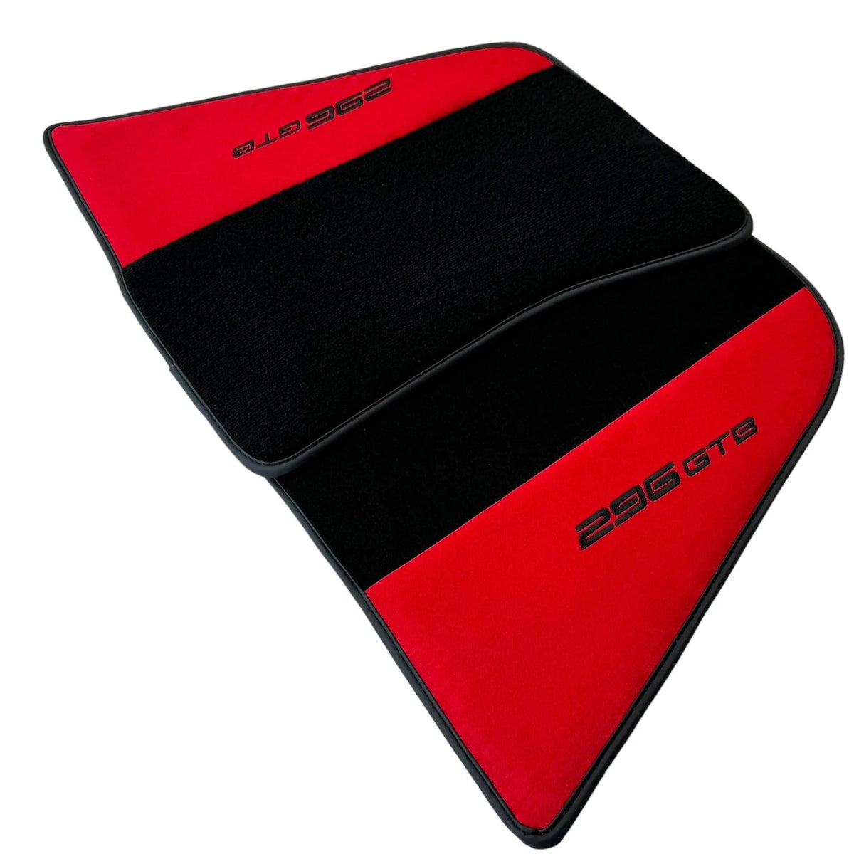 Red Floor Mats for Ferrari 296 GTB (2022-2027) with Alcantara Leather - AutoWin