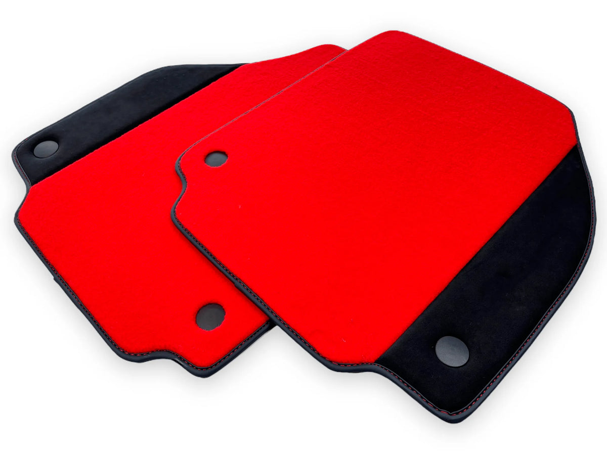 Red Floor Mats For Ferrari 488 Spider 2015-2022 Alcantara Leather