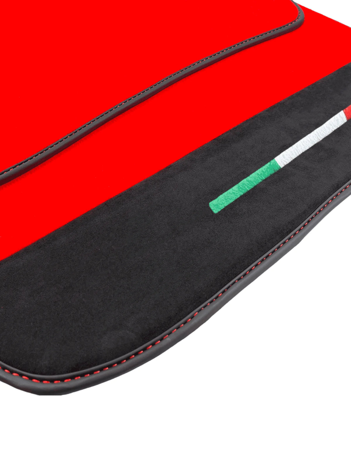 Red Floor Mats For Ferrari 812 GTS (2019-2023) With Alcantara Leather
