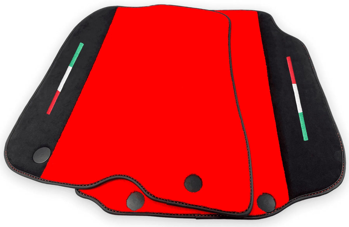 Red Floor Mats For Ferrari 812 Superfast With Alcantara Leather