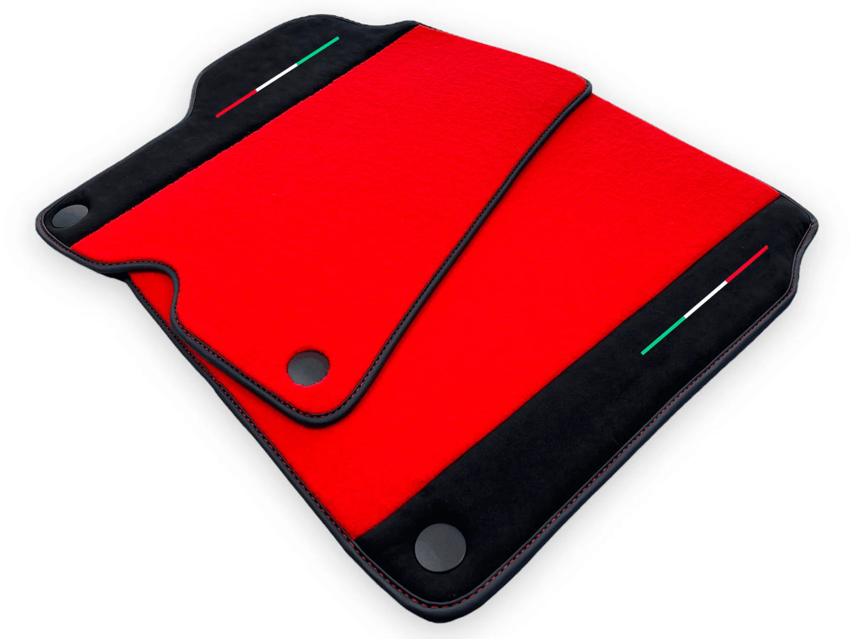 Red Floor Mats For Ferrari California 2008-2014 With Alcantara - AutoWin