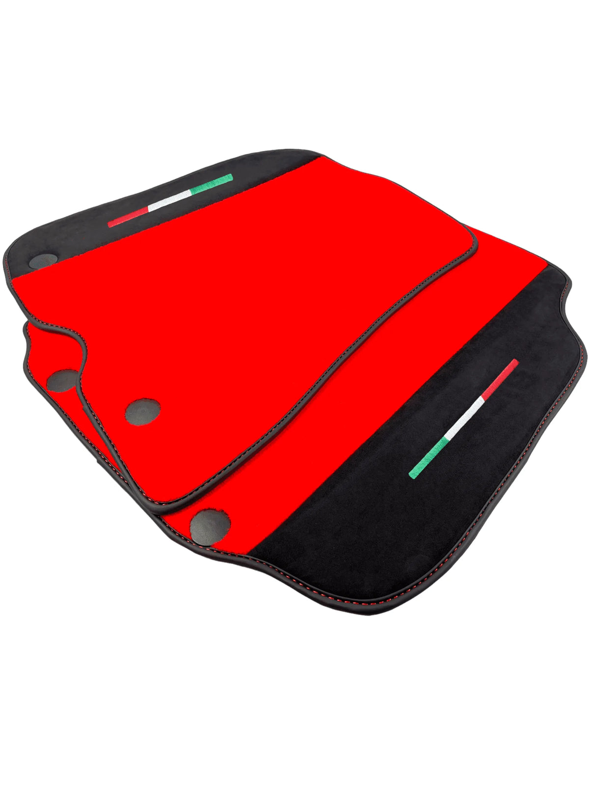 Red Floor Mats For Ferrari F12 Berlinetta (2012-2022) With Alcantara Leather - AutoWin