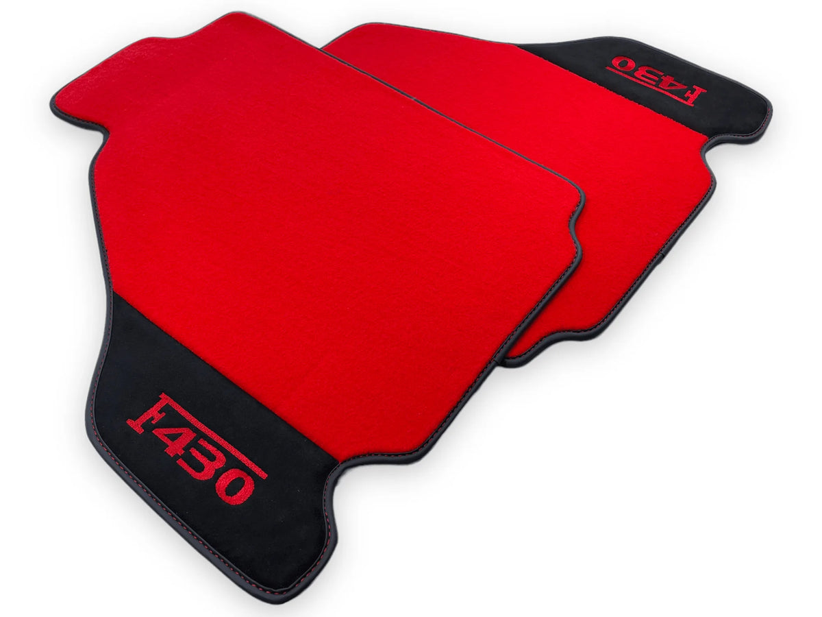 Czerwone Dywaniki samochodowe dla Ferrari F430 2004-2009 z Alcantarą - AutoWin