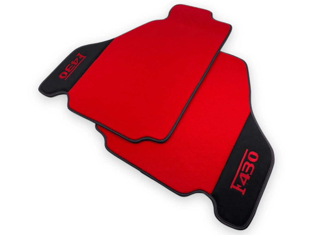 Czerwone Dywaniki samochodowe dla Ferrari F430 2004-2009 z Alcantarą - AutoWin