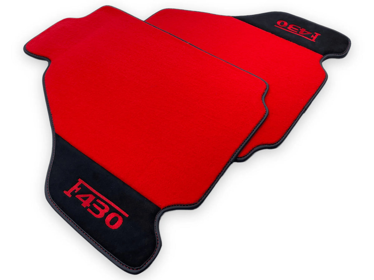 Czerwone Dywaniki samochodowe dla Ferrari F430 2004-2009 z Alcantarą - AutoWin