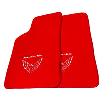 Red Floor Mats for Pontiac FireBird (1970-1981) with Trans Am Logo - AutoWin