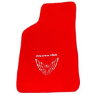 Red Floor Mats for Pontiac FireBird (1970-1981) with Trans Am Logo - AutoWin