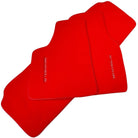 Red Floor Mats For Tesla Model S (2012-2023) with Red Trim - AutoWin