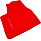 Red Floor Mats For Tesla Model S (2012-2023) with Red Trim - AutoWin