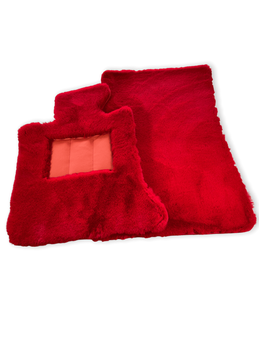 Red Sheepskin Floor Mats For Bentley Continental GTC (2011-2018) ER56 Design - AutoWin