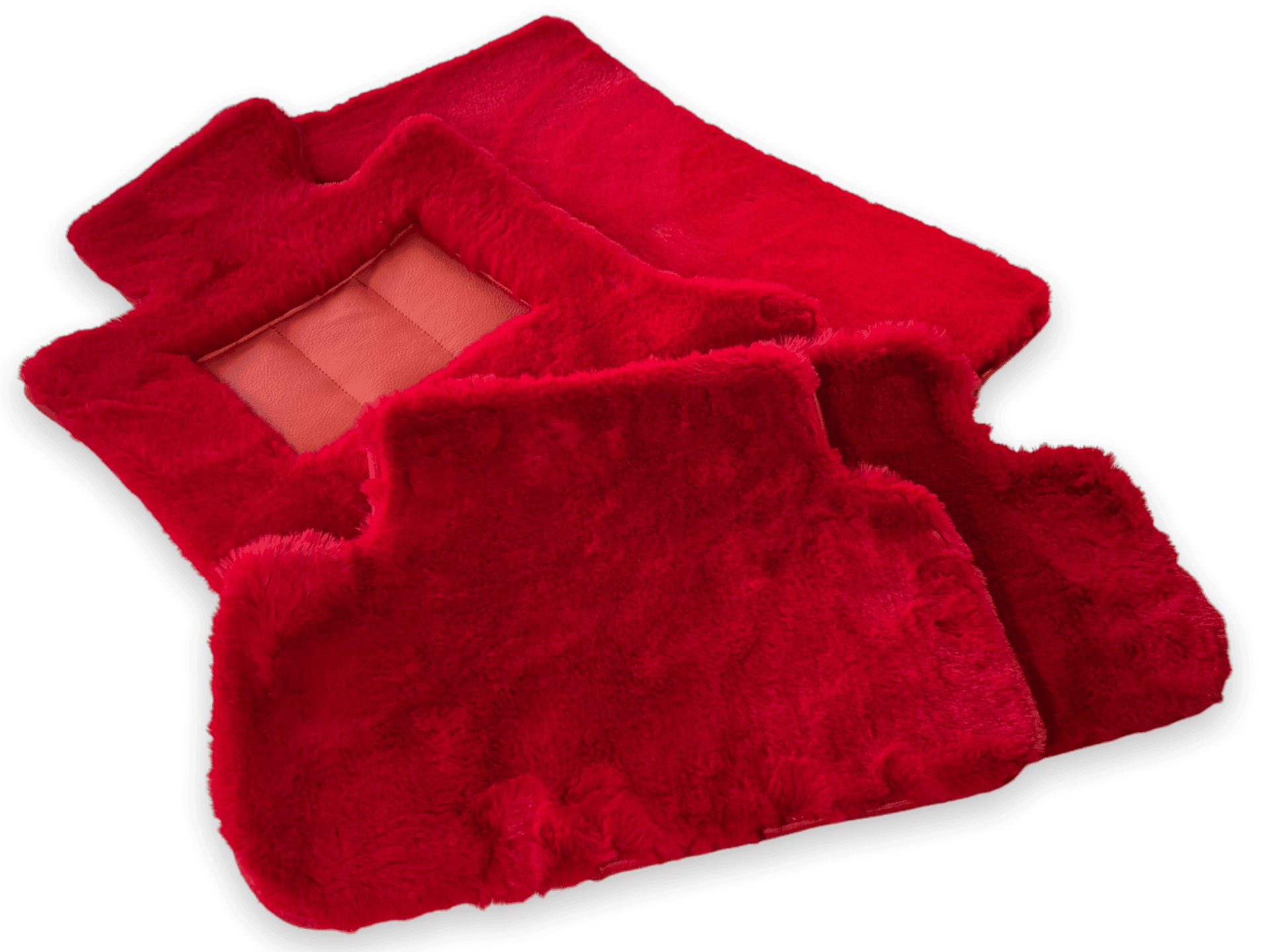 Red Sheepskin Floor Mats For Rolls Royce Shadow 1965-1977 Er56 Design Brand - AutoWin