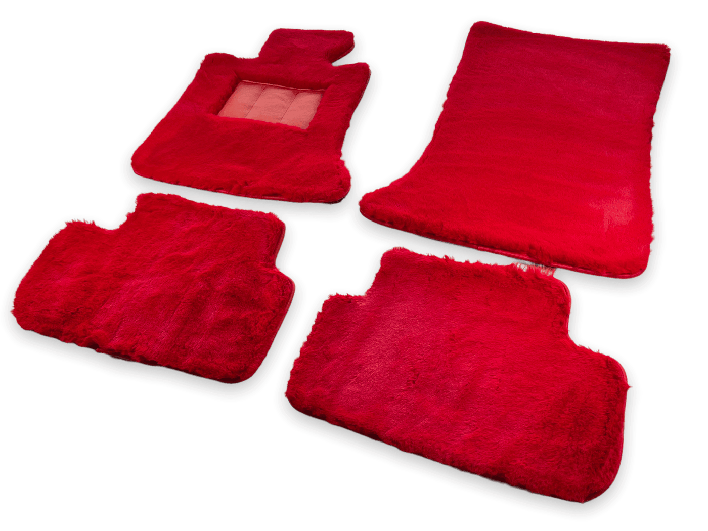 Red Sheepskin Floor Mats For Rolls Royce Shadow 1965-1977 Er56 Design Brand - AutoWin