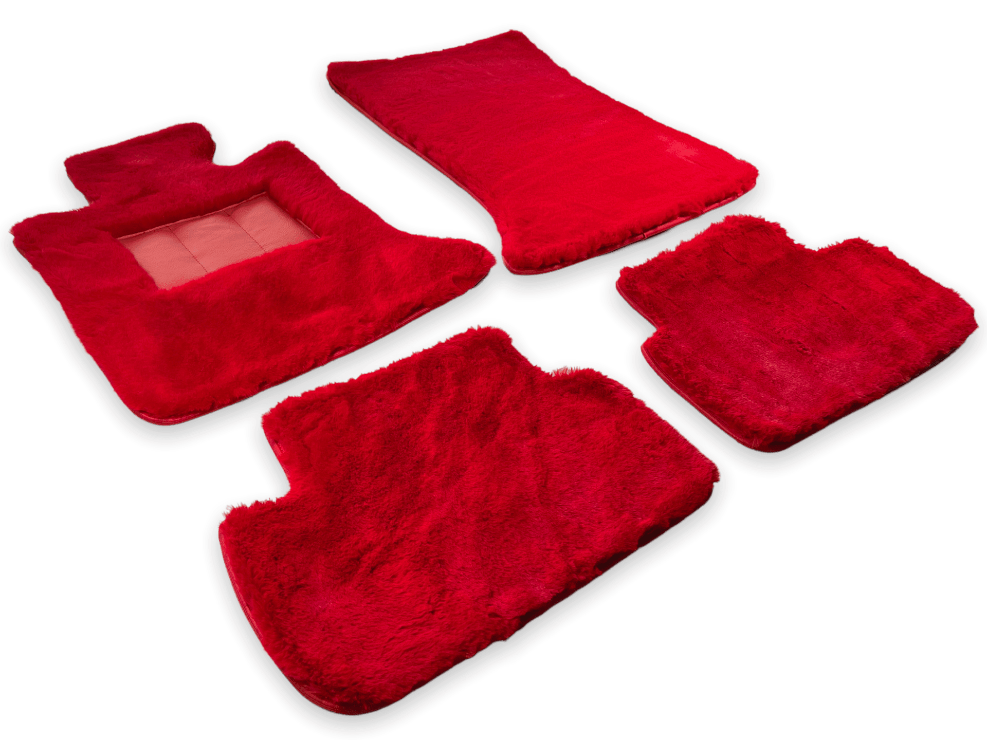 Red Sheepskin Floor Mats for Rolls Royce Spectre (2023-2024) ER56 Design Brand - AutoWin