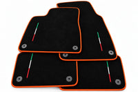 Floor Mats For Lamborghini Urus Black Tailored Black Trim - Orange