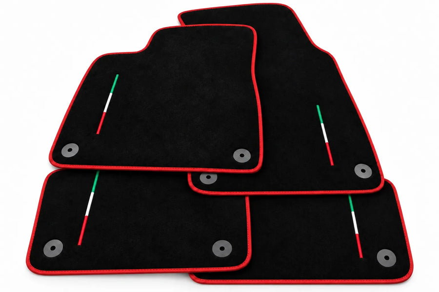 Floor Mats For Lamborghini Urus Black Tailored Black Trim - Red