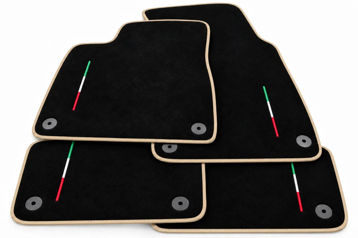 Black Floor Mats For Lamborghini Urus Tailored With Yellow Trim - Beige