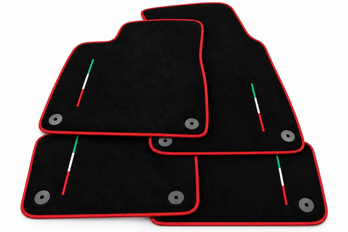 Black Floor Mats For Lamborghini Urus Tailored With Yellow Trim - Red