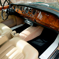 Black Floor Mats for Rolls Royce Shadow (1965-1977) with White Leather