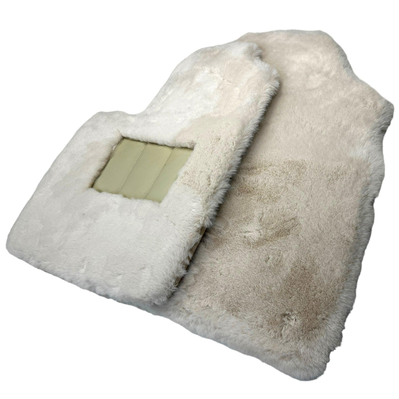 White Sheepskin Floor Mats for Bentley Continental GT (2011–2018) ER56 Design - AutoWin