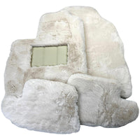 White Sheepskin Floor Mats for Bentley Continental GT (2018-2023) ER56 Design - AutoWin