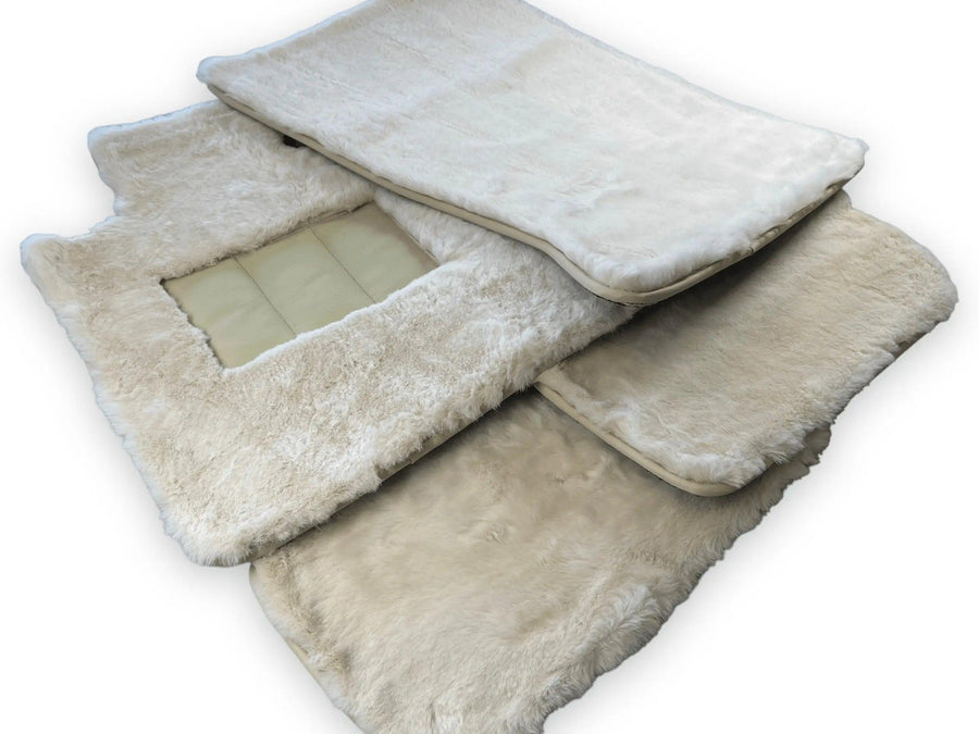White Sheepskin Floor Mats For Bentley Flying Spur (2005-2013) Er56 Design Brand - AutoWin