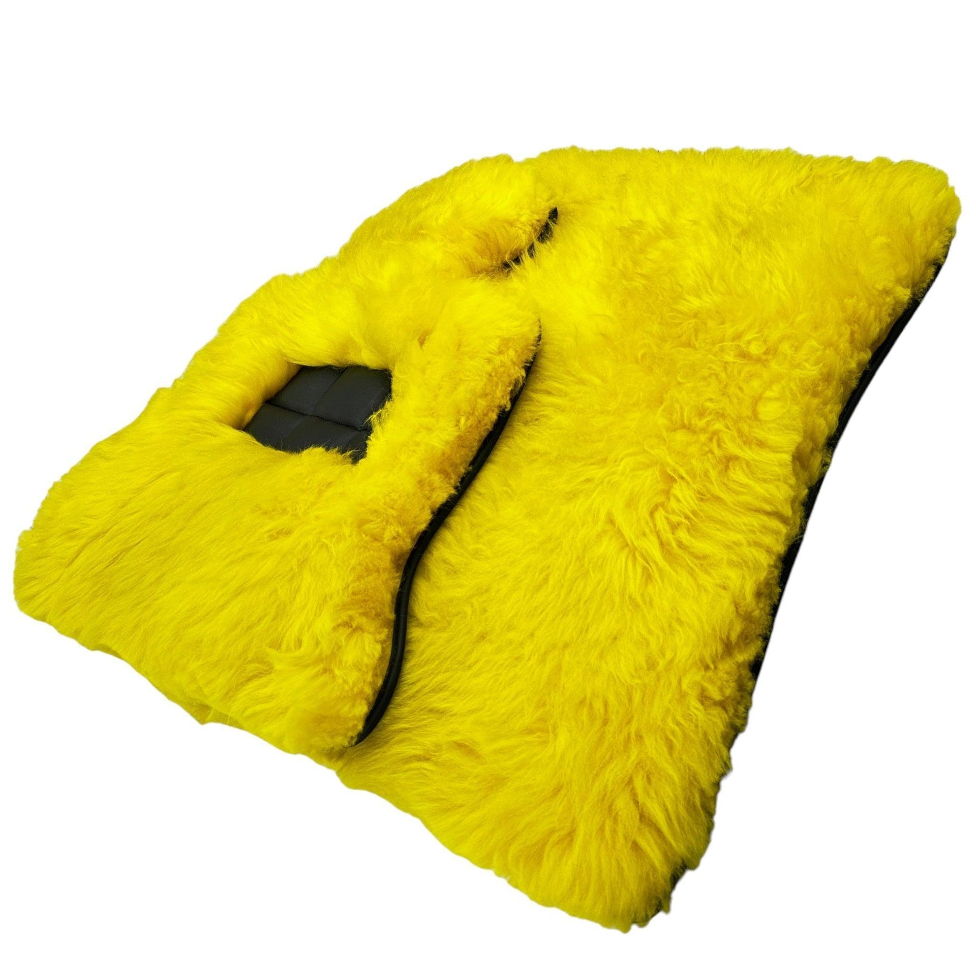 Yellow Sheepskin Floor Mats for Rolls Royce Ghost Series II (2021-2024) ER56 Design Brand - AutoWin