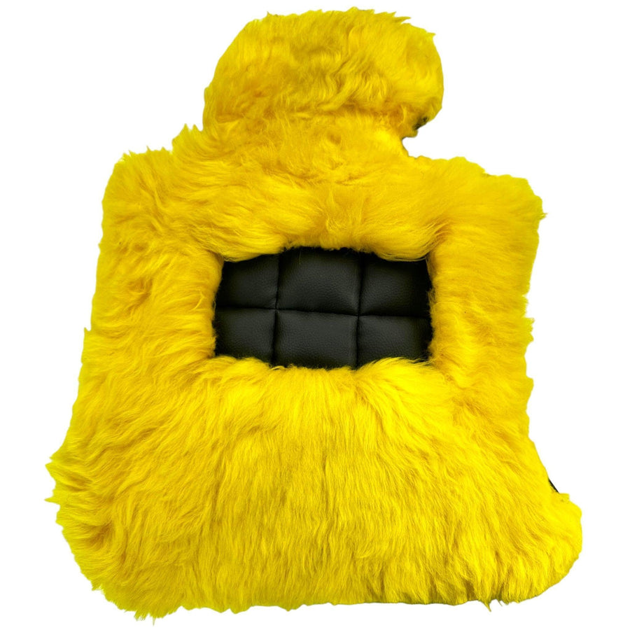 Yellow Sheepskin Floor Mats for Rolls Royce Ghost Series II (2021-2024) ER56 Design Brand - AutoWin