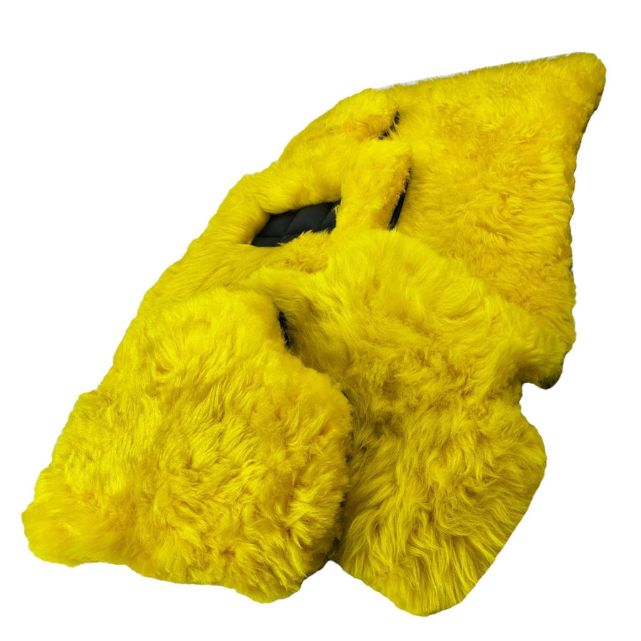Yellow Sheepskin Floor Mats for Rolls Royce Phantom Drophead Coupe (2007-2016) ER56 Design Brand - AutoWin
