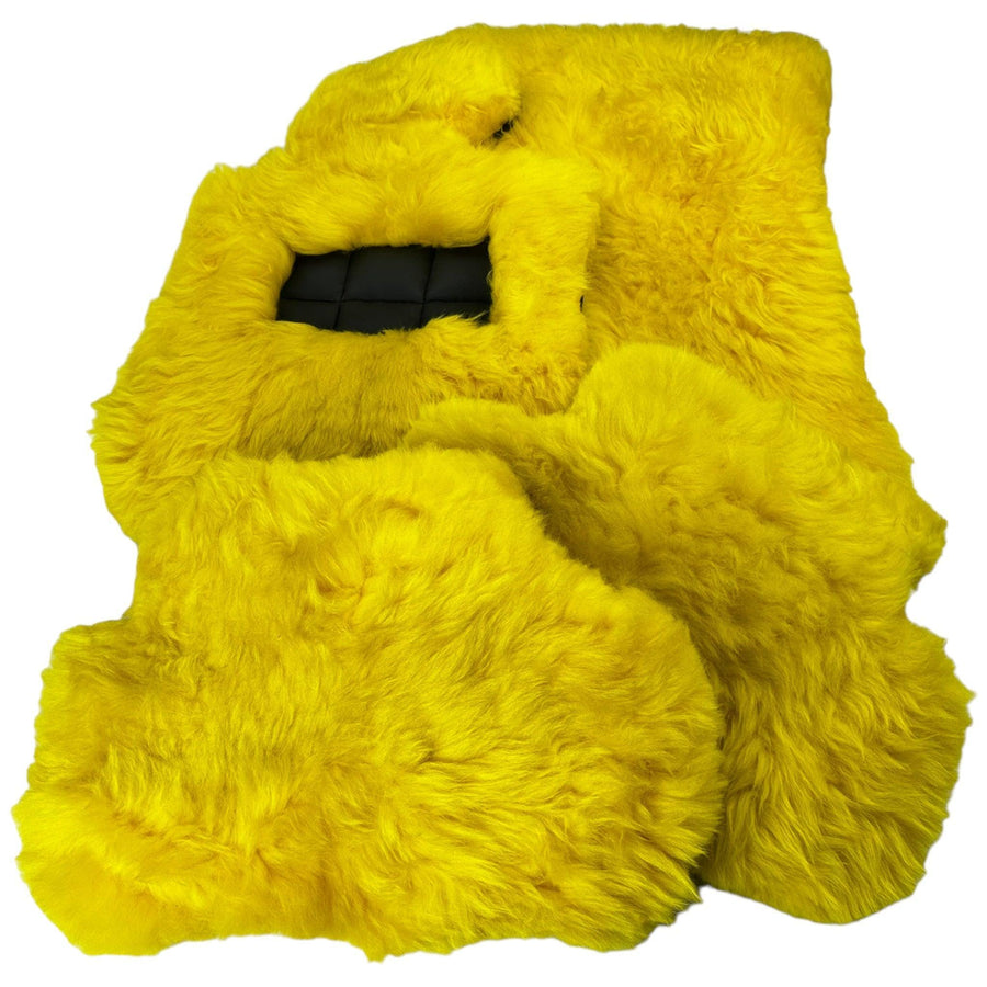 Yellow Sheepskin Floor Mats for Rolls Royce Shadow (1965-1977) ER56 Design Brand - AutoWin