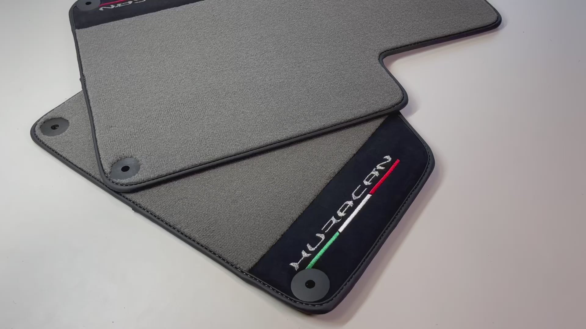 Gray Floor Mats for Lamborghini Huracan With Alcantara Leather - AutoWin.EU