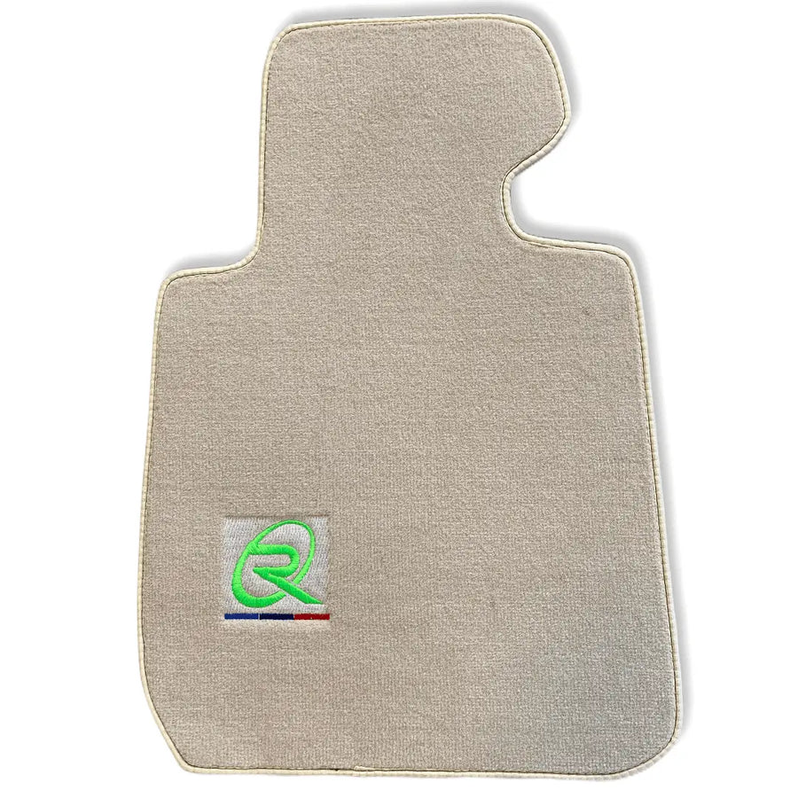 Beige Floor Mats For BMW M3 Series F80 ROVBUT Brand Tailored Set Perfect Fit Green SNIP Collection - AutoWin