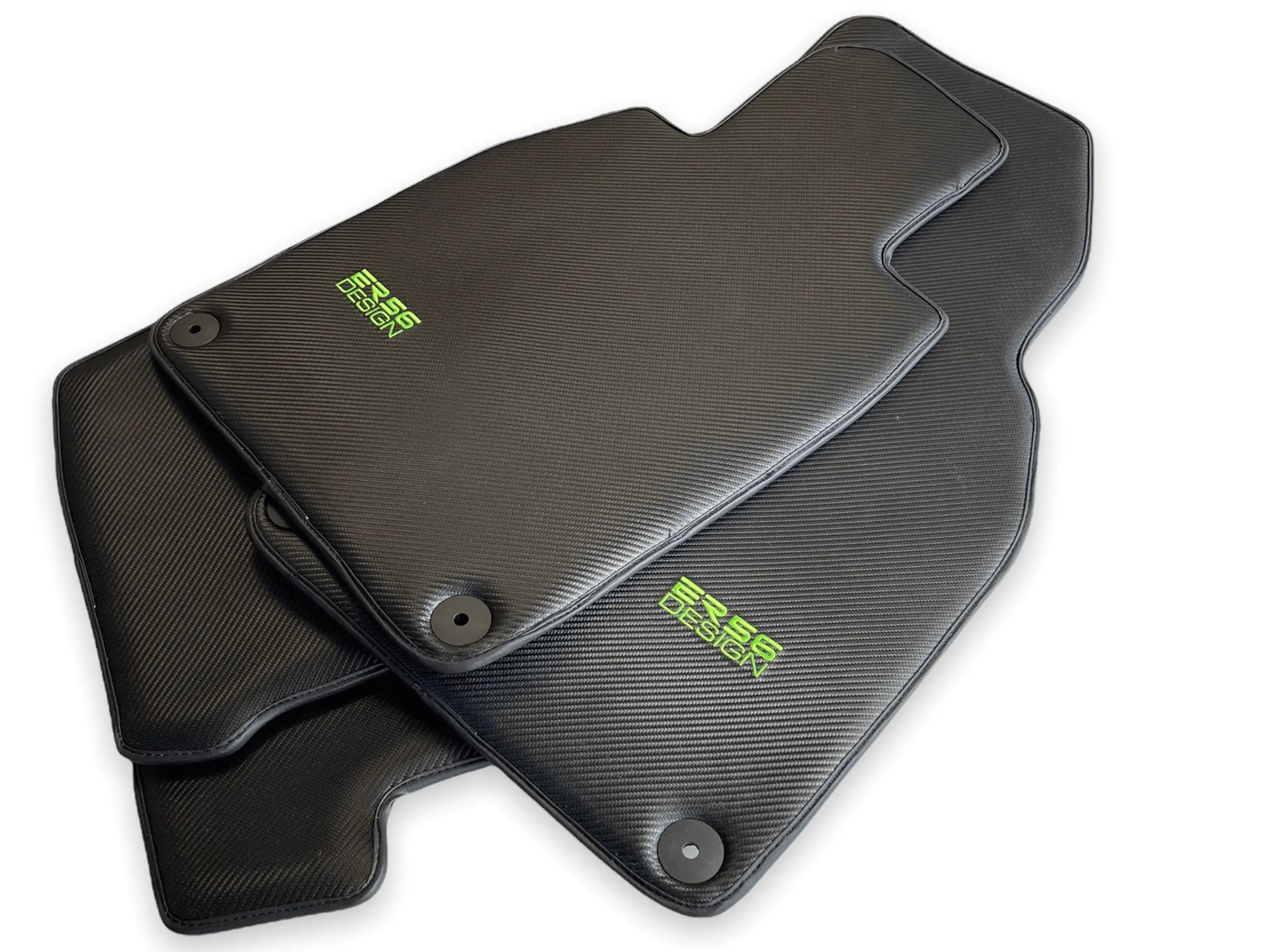 Carbon Fiber Floor Mats for Porsche 992 Gt2rs 2021-2022 Green Sewing - AutoWin