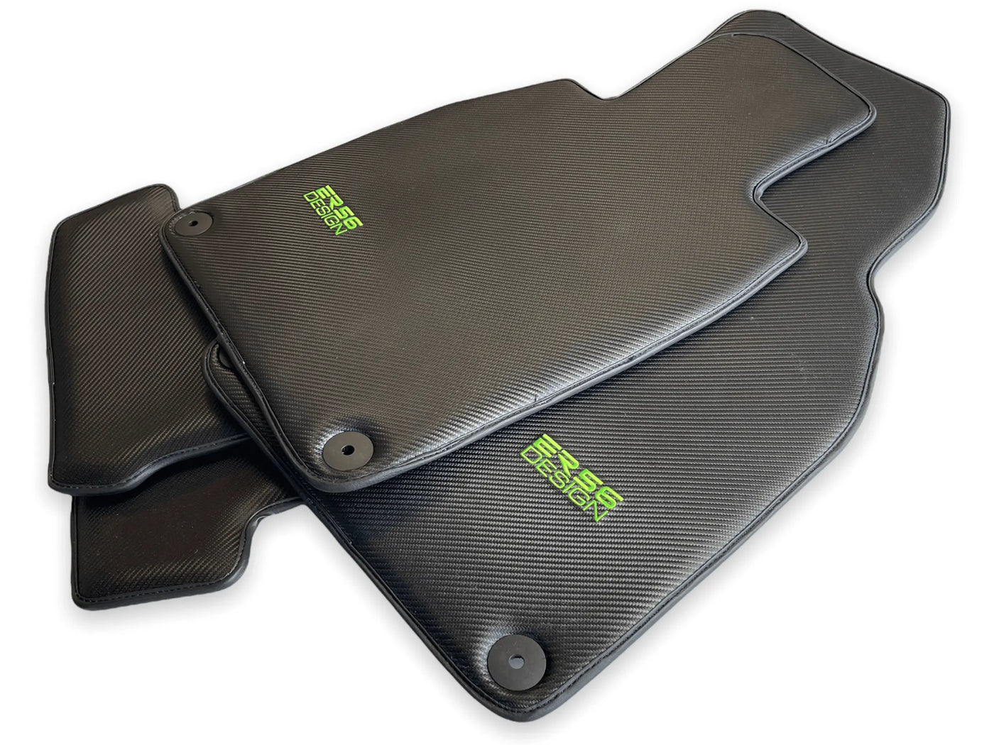 Carbon Fiber Floor Mats for Porsche 992 Gt2rs 2021-2022 Green Sewing - AutoWin