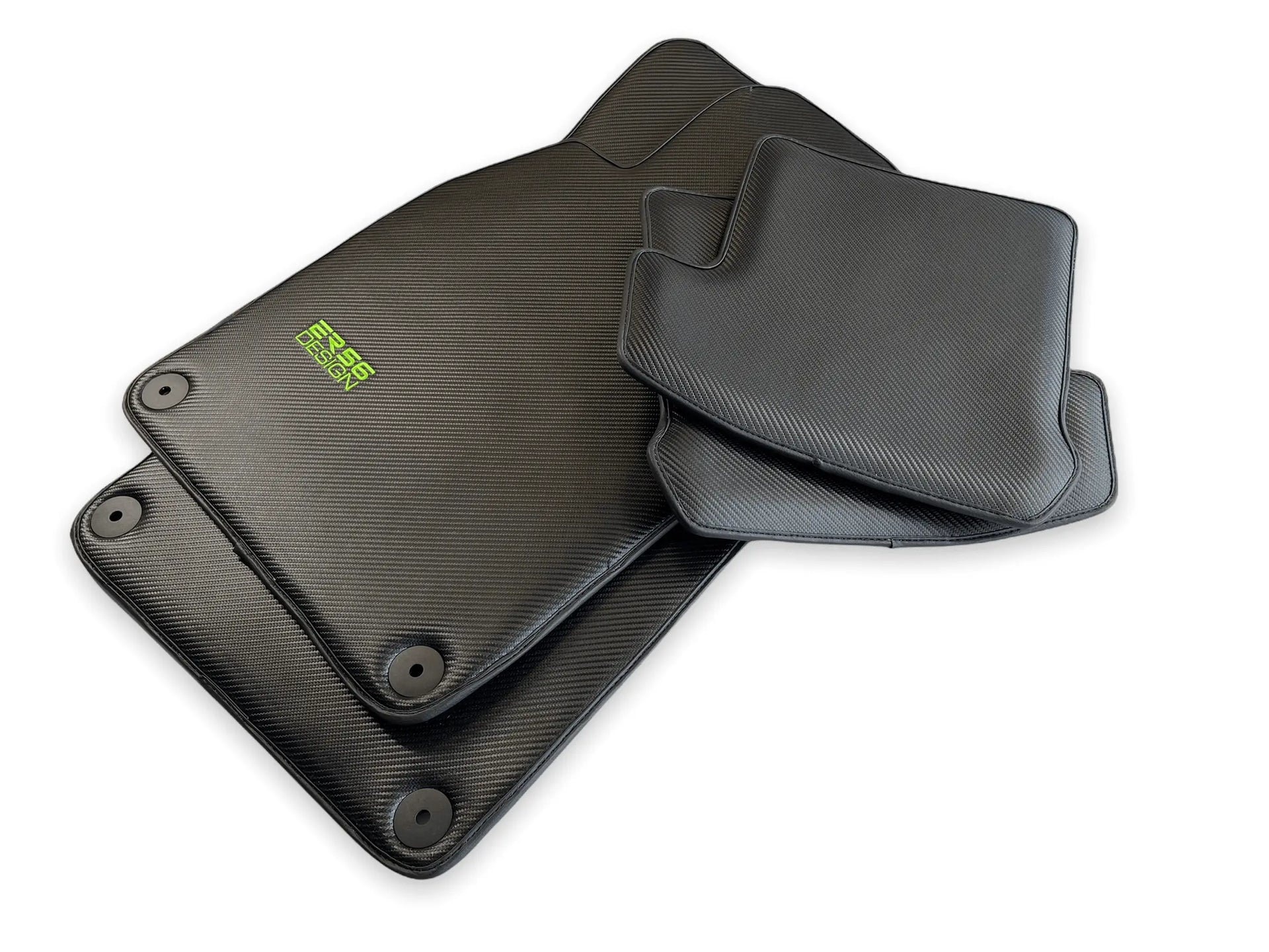 Carbon Fiber Floor Mats for Porsche 992 Gt2rs 2021-2022 Green Sewing - AutoWin