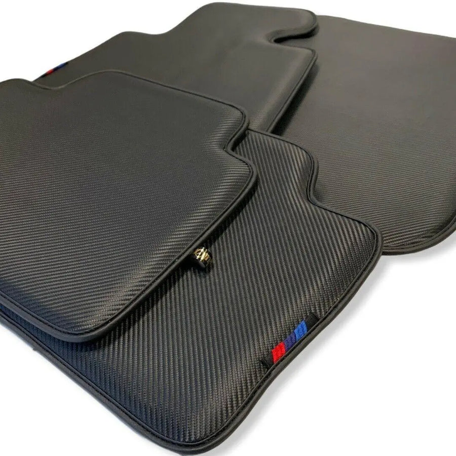 Floor Mats For BMW 5 Series F10 Carbon Fiber Leather - AutoWin