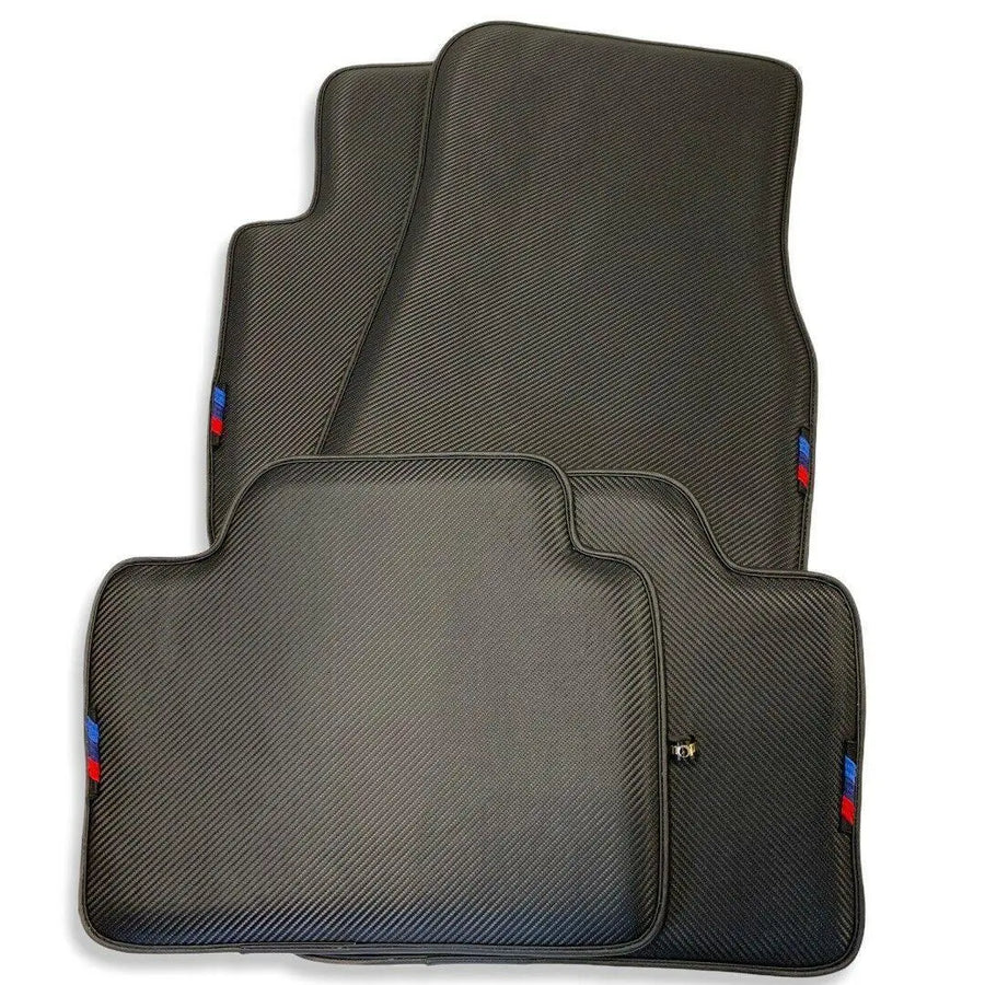 Floor Mats For BMW 5 Series F10 Carbon Fiber Leather - AutoWin