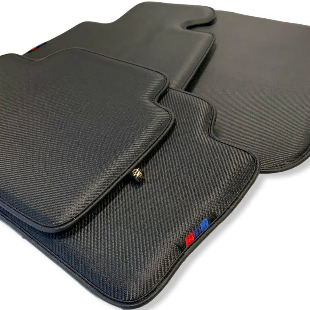 Floor Mats For BMW M8 Series Gran Coupe F93 Autowin Brand Carbon Fiber Leather - AutoWin