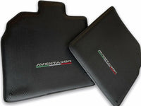 Floor Mats for Lamborghini Aventador Carbon Fiber Leather Limited Edition - AutoWin