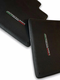 Floor Mats for Lamborghini Aventador Carbon Fiber Leather Limited Edition - AutoWin
