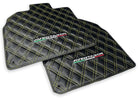 Floor Mats for Lamborghini Aventador Carbon Fiber Leather Yellow Stitching - AutoWin