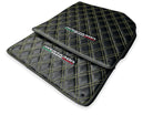 Floor Mats for Lamborghini Aventador Carbon Fiber Leather Yellow Stitching - AutoWin