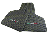 Green Stitched Leather Mats for Lamborghini Huracan