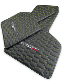 Green Stitched Leather Mats for Lamborghini Huracan