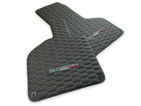 Green Stitched Leather Mats for Lamborghini Huracan